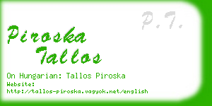 piroska tallos business card